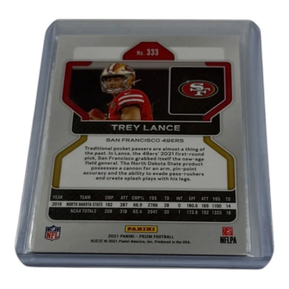 2021 Panini Prizm Trey Lance Rookie Card RC 333 San Francisco 49ers Silver Prizm